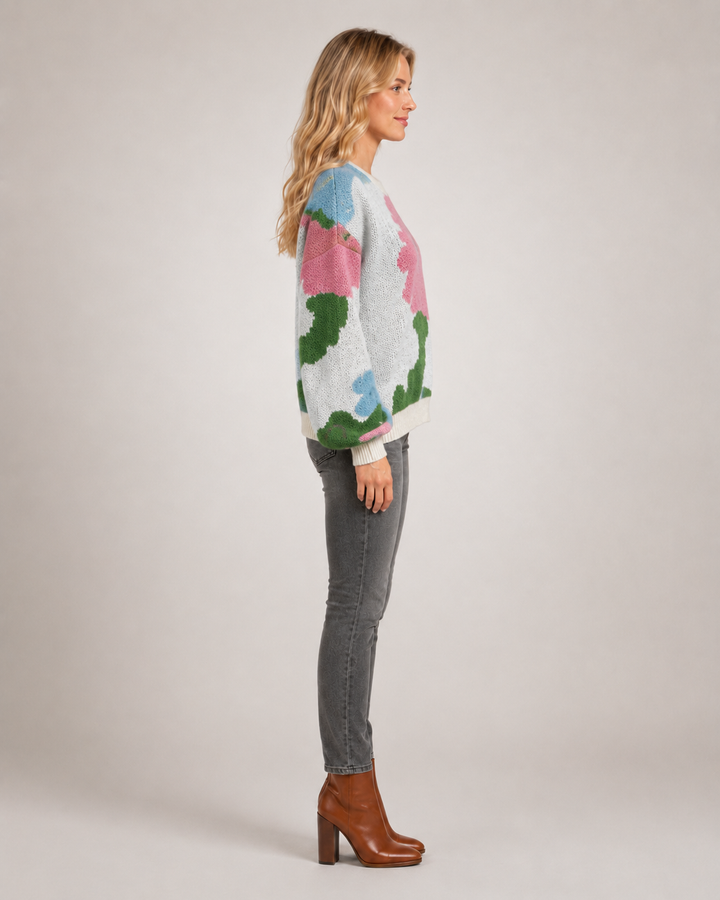 Sydney | Pull fleuri en maille
