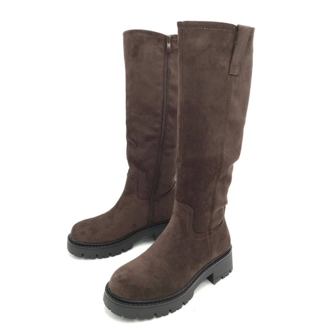 Sidonie | Bottes hautes marron en suédine