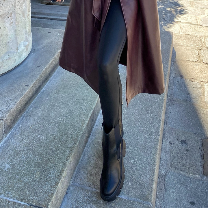 Lucie | Bottines noires à semelle épaisse