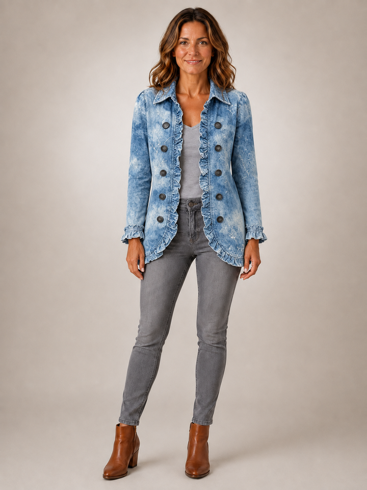 Jemison | Veste volantée bohème à imprimé botanique