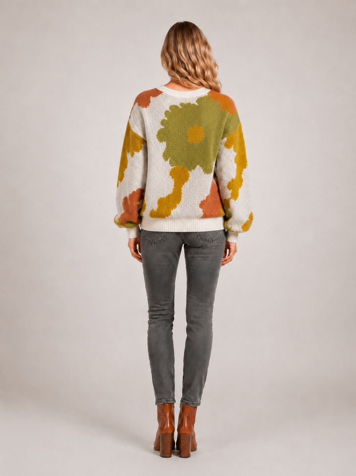 Sydney | Pull fleuri en maille