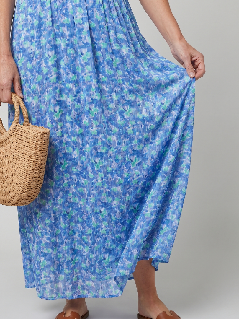 Elsa — Robe longue à petites fleurs