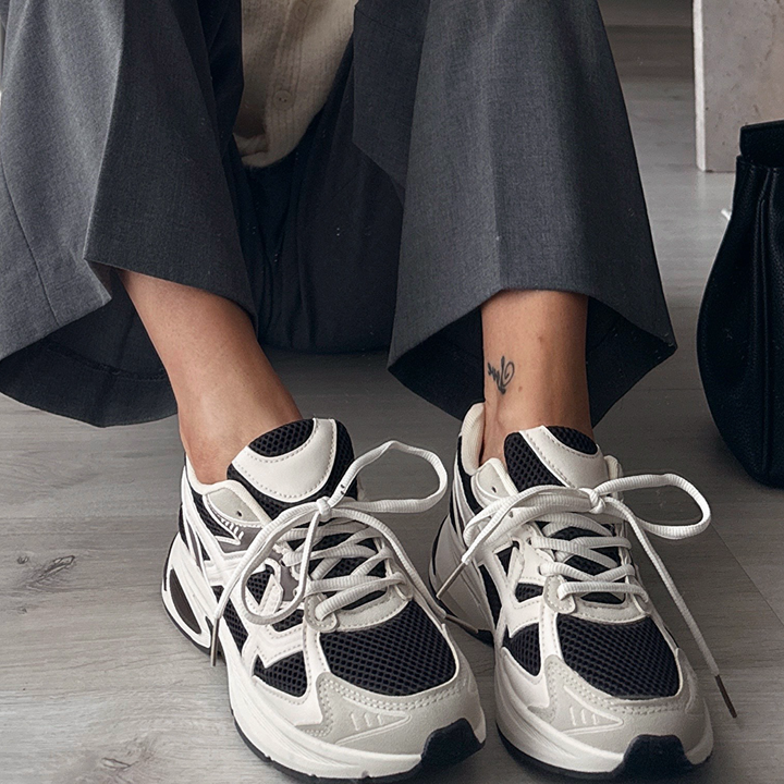 Morgane | Baskets noir et blanc