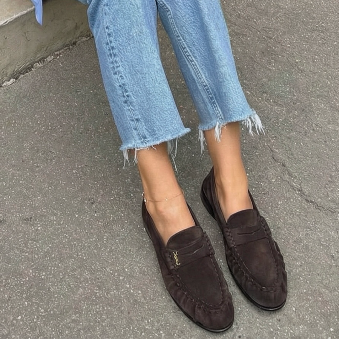Laurine | Mocassins marron foncé élégants