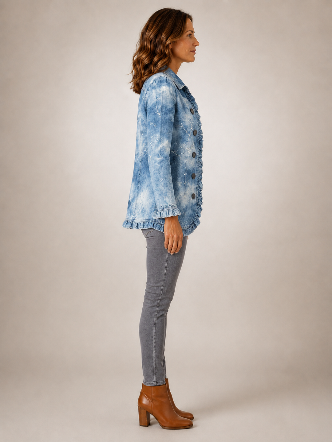Jemison | Veste volantée bohème à imprimé botanique