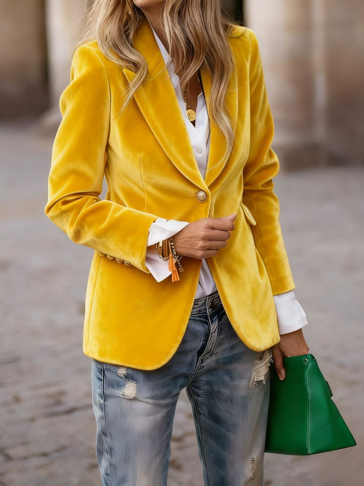 Octavie | Blazer en velours cintré à un bouton