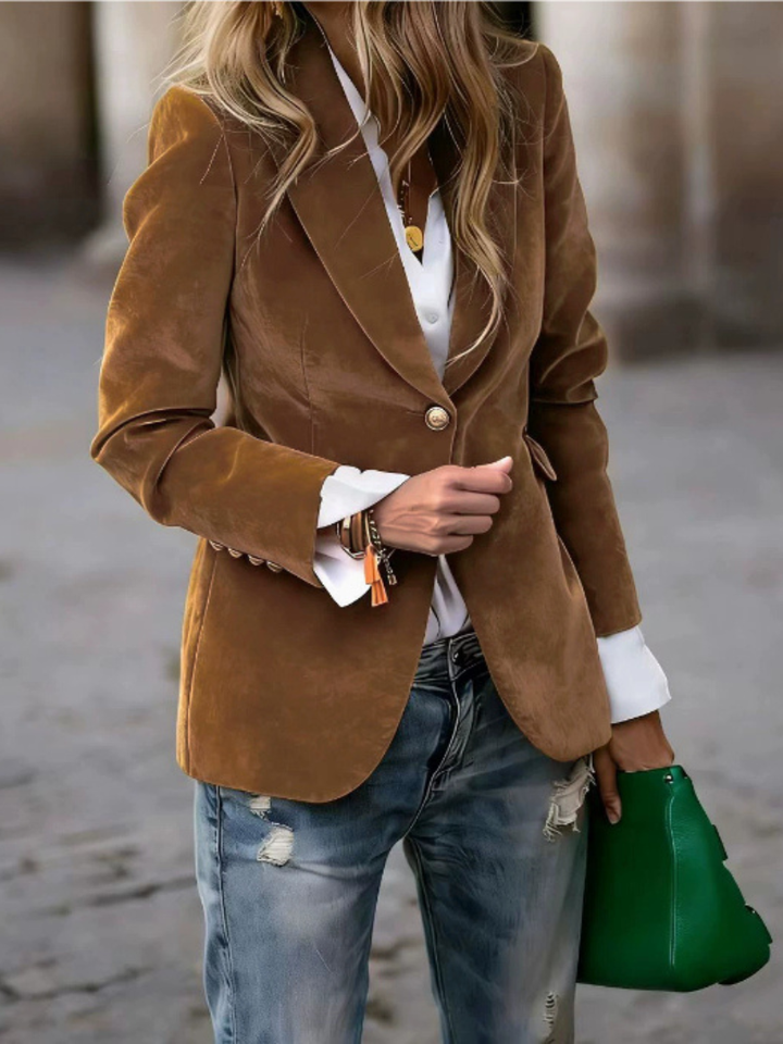 Octavie | Blazer en velours cintré à un bouton