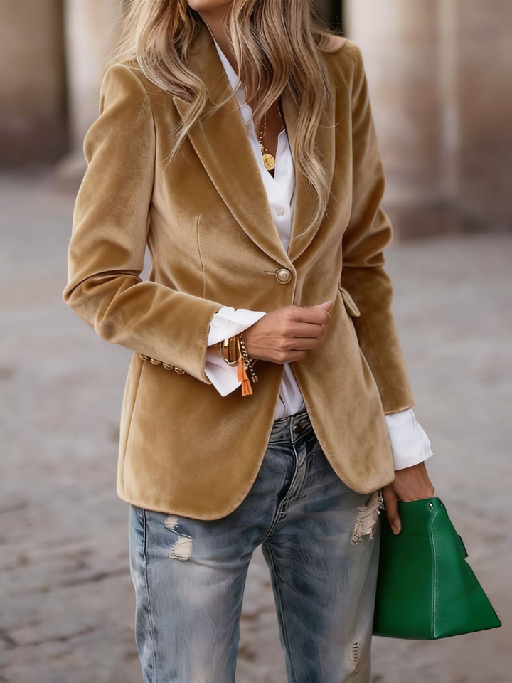 Octavie | Blazer en velours cintré à un bouton