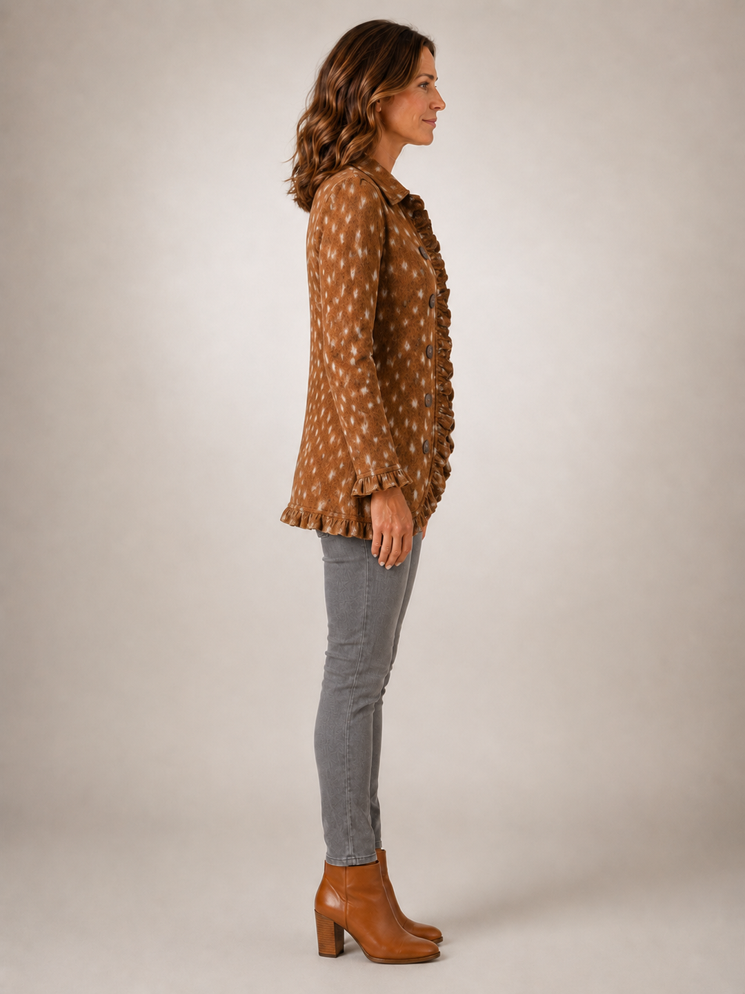 Nolinda | Veste volantée bohème à imprimé animalier