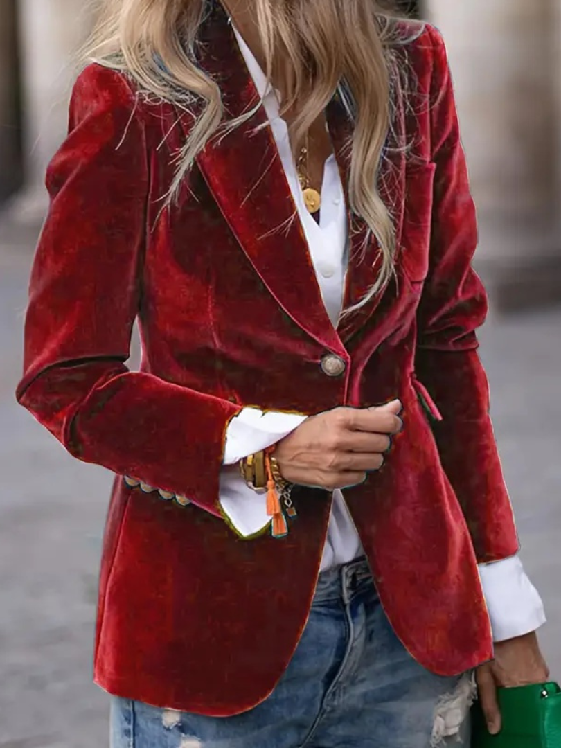 Octavie | Blazer en velours cintré à un bouton