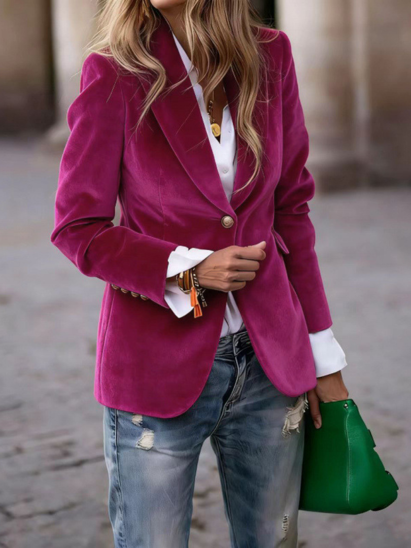Octavie | Blazer en velours cintré à un bouton