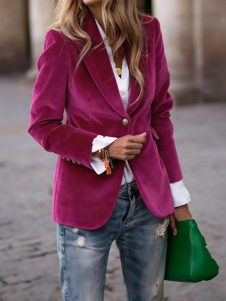 Octavie | Blazer en velours cintré à un bouton