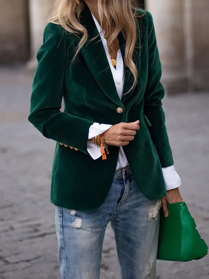 Octavie | Blazer en velours cintré à un bouton