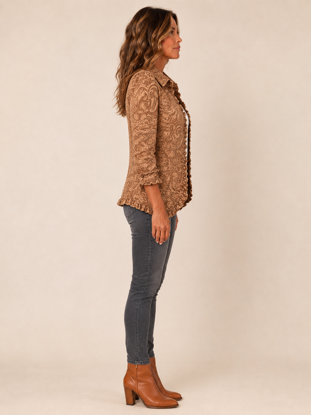 Vyclara | Veste volantée bohème à imprimé floral