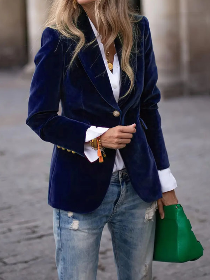 Octavie | Blazer en velours cintré à un bouton