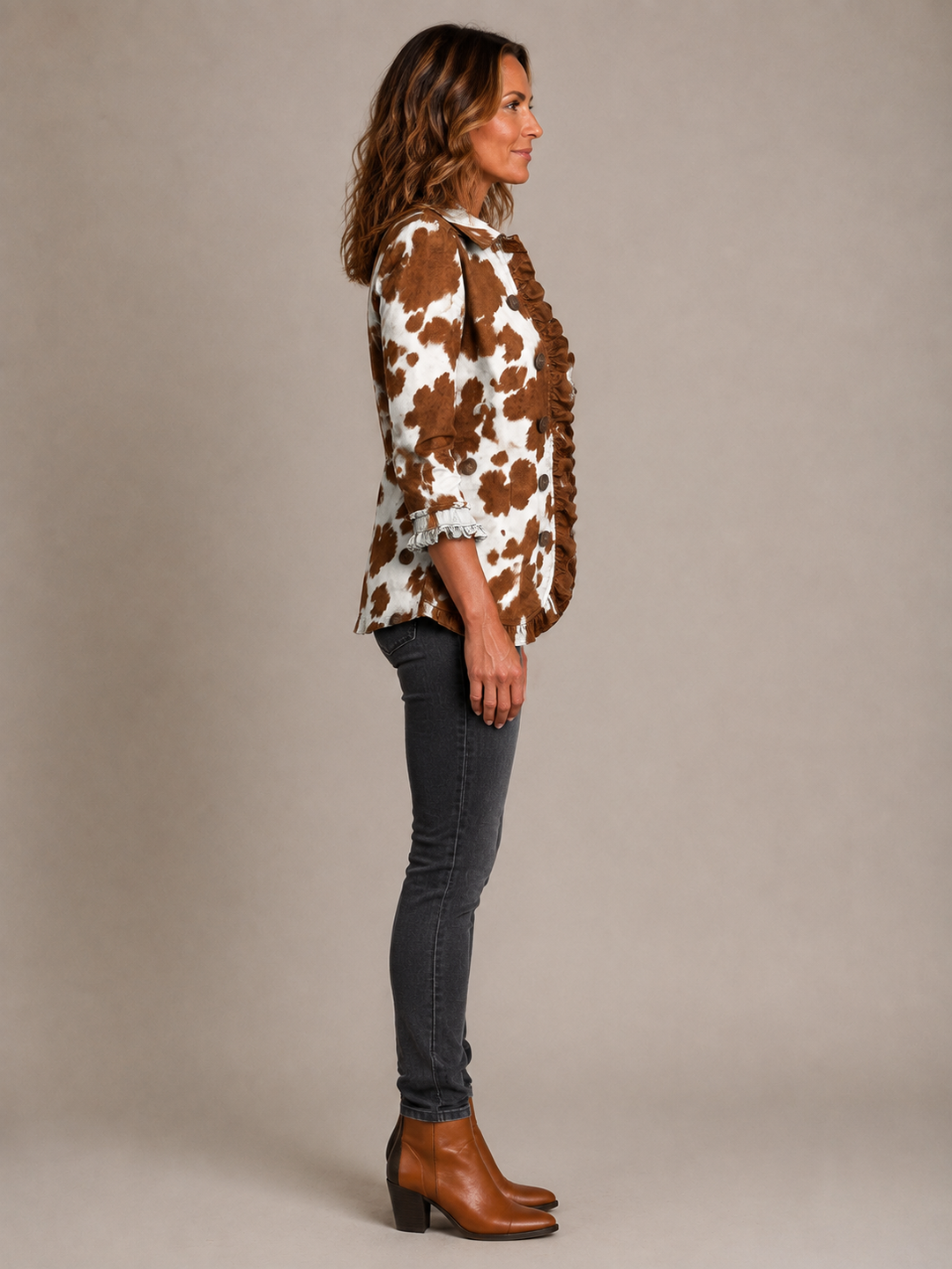 Holliday | Veste volantée à imprimé vache