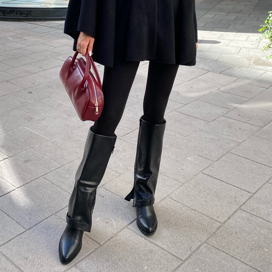 Roxane | Bottes noires élégantes hauteur genou