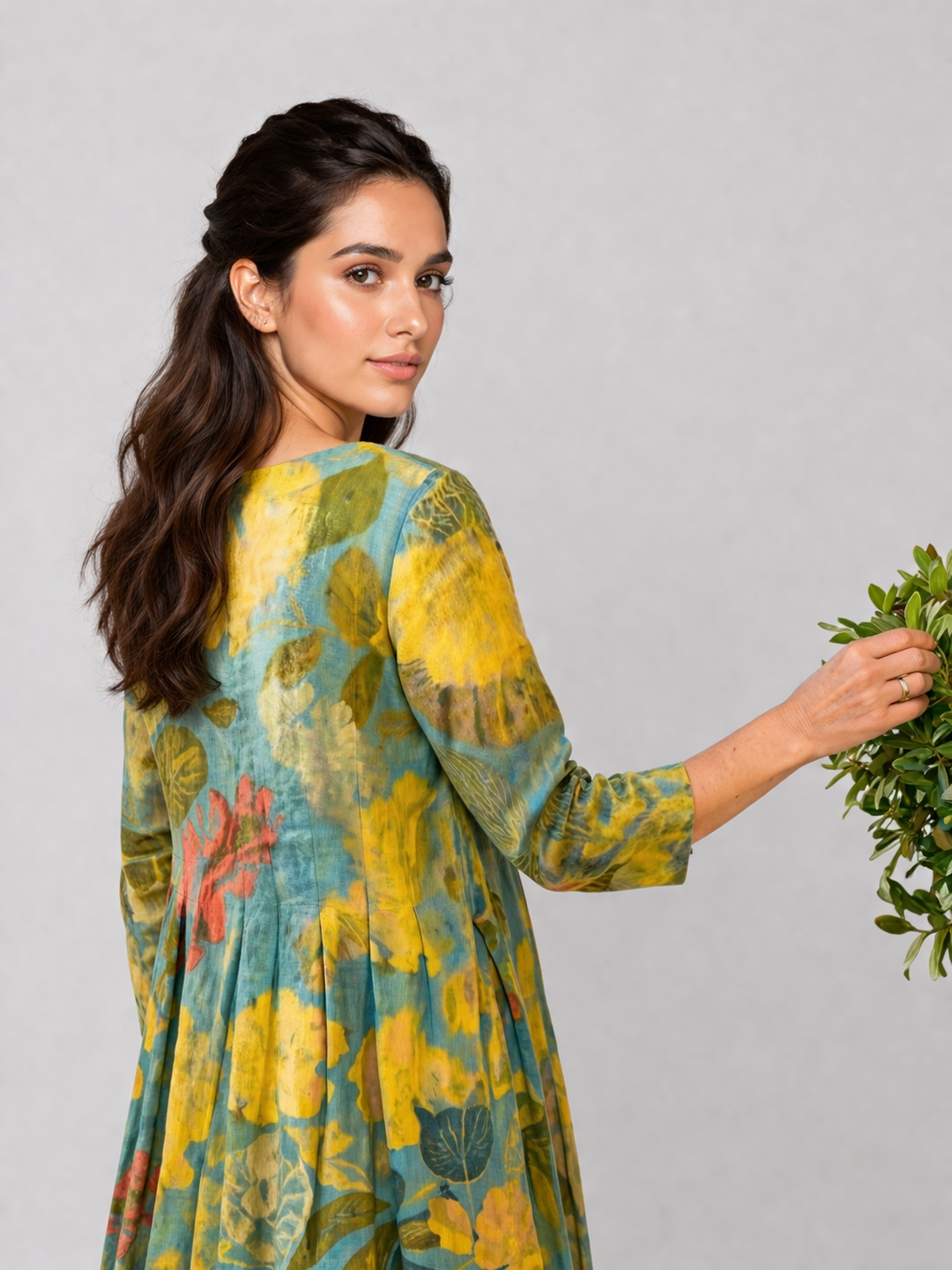 Honorine — Robe longue à imprimé peint