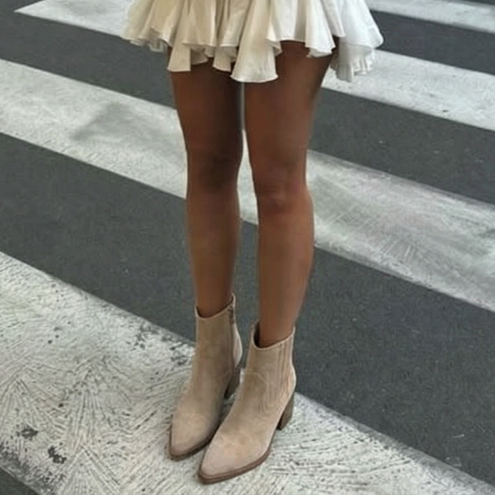 Mathilde | Bottines western beiges