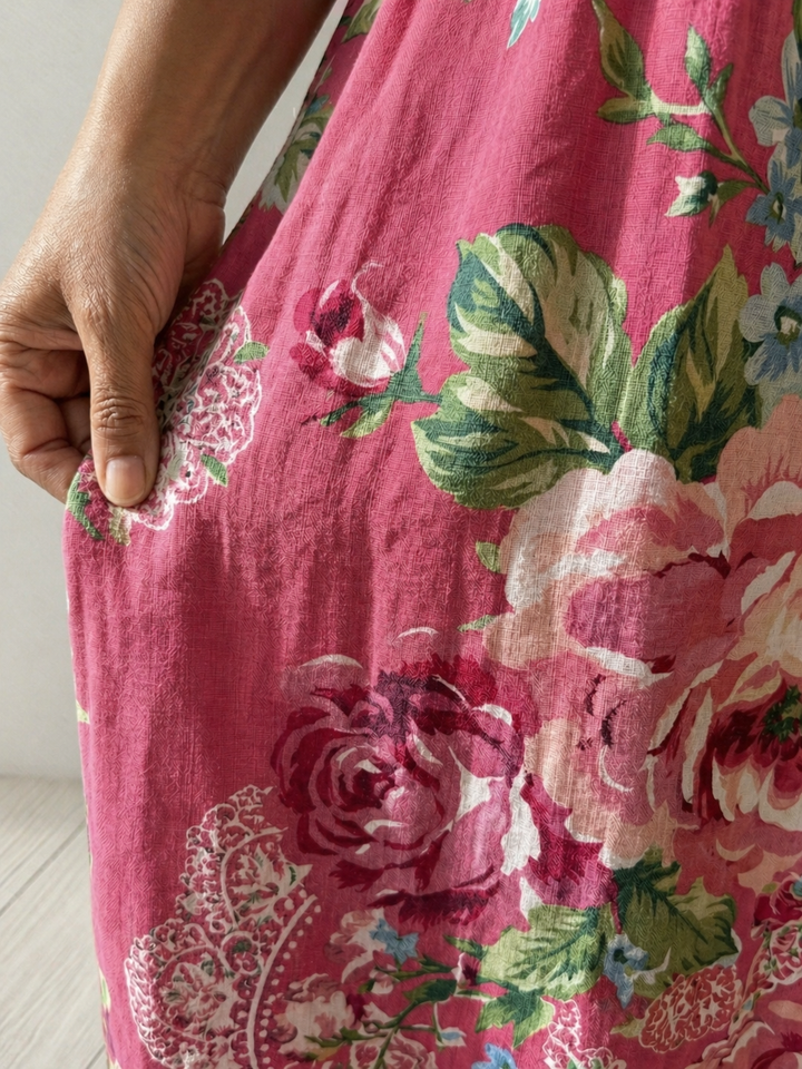Perrine — Robe longue à grandes fleurs