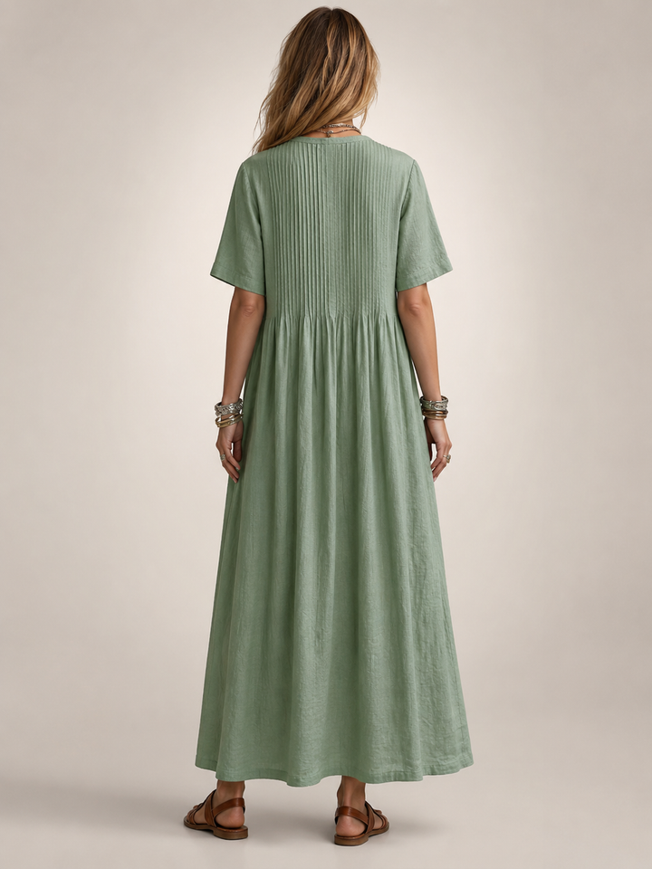 Améline — Robe longue plissée