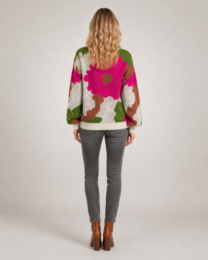 Sydney | Pull fleuri en maille