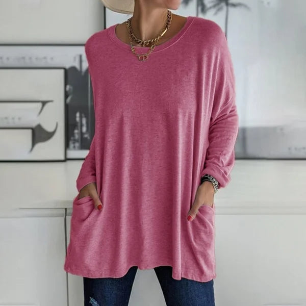 Maëlys | Tunique longue à poches — Rose vif