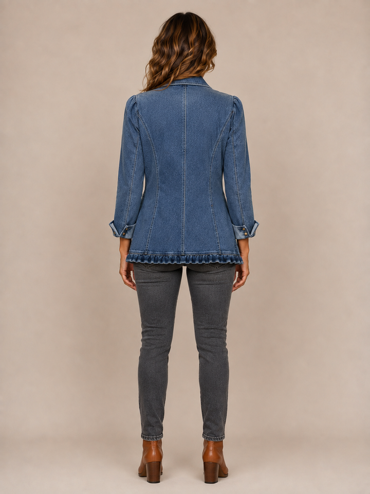 Ruffelle | Veste bleue à volants