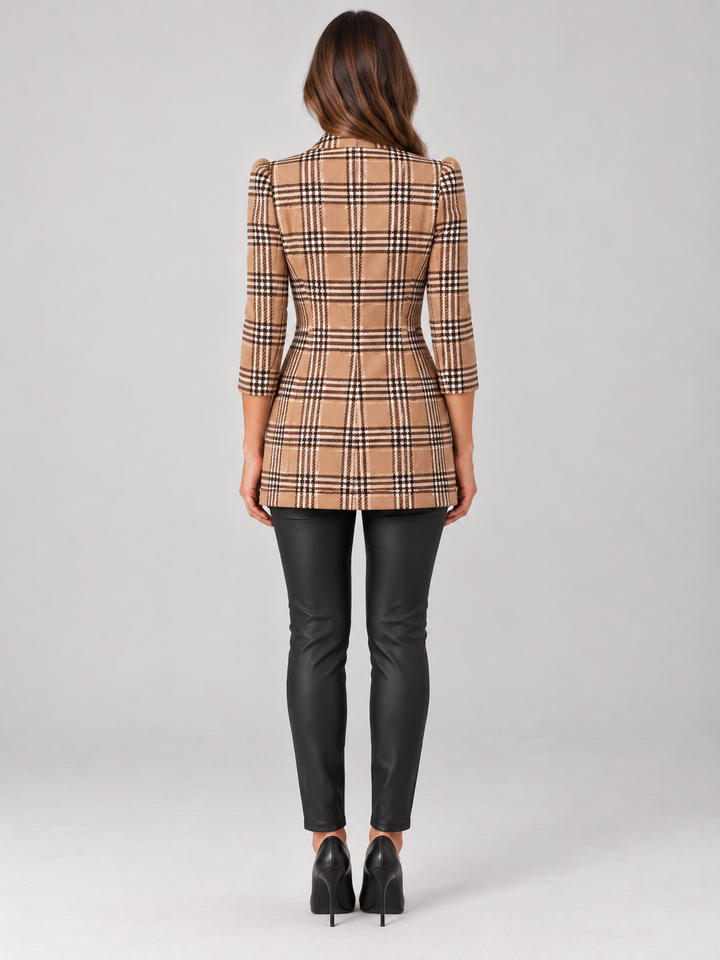 Ysée | Blazer croisé à carreaux