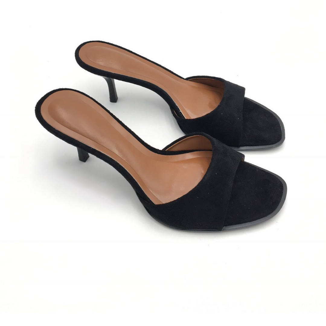 Jacqueline | Mules noires à petit talon