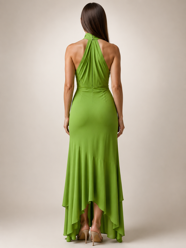 Lyse — Robe longue dos nu drapée