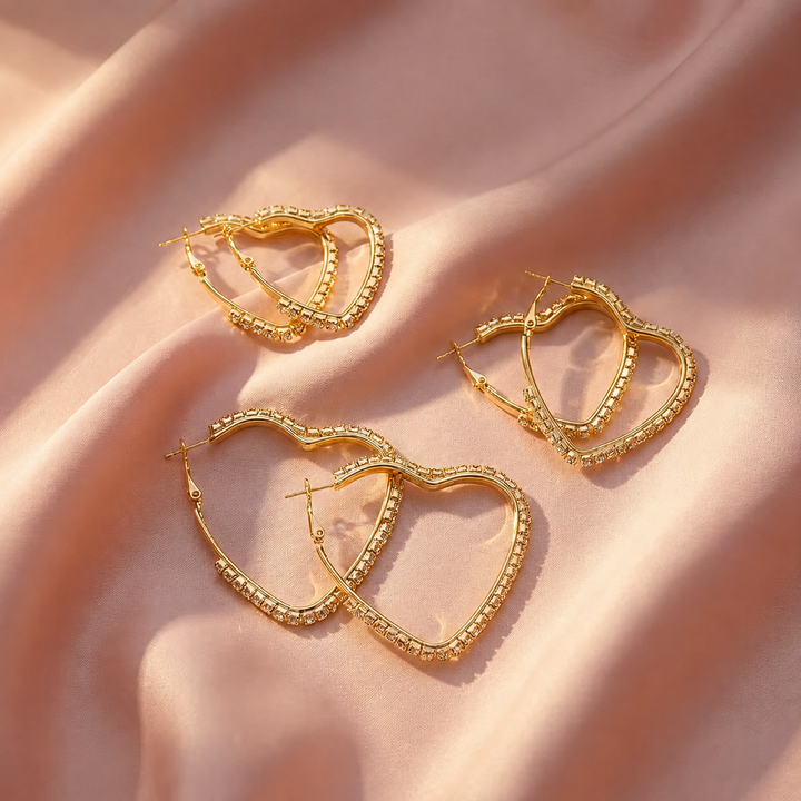 Trio de Cœurs | Ensemble de trois paires de créoles cœur