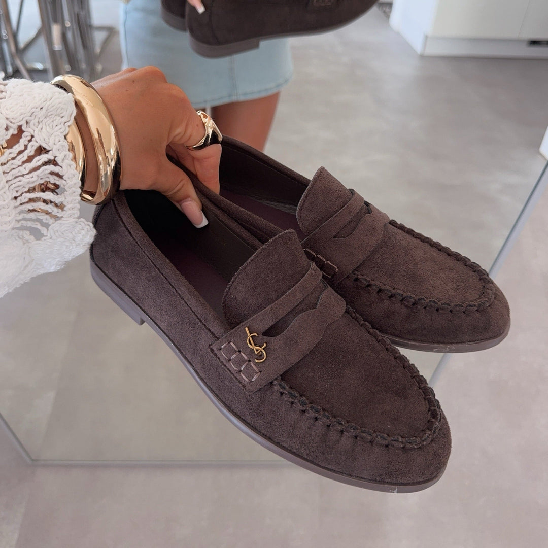 Laurine | Mocassins marron foncé élégants