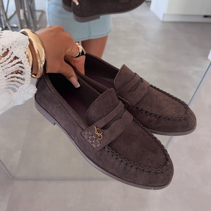 Laurine | Mocassins marron foncé élégants