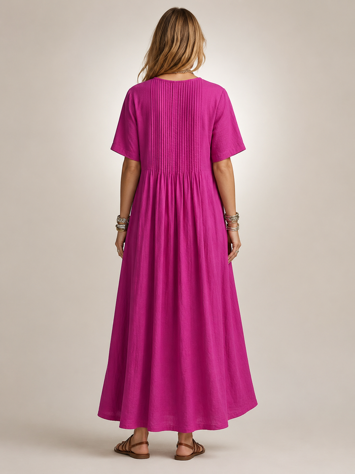 Améline — Robe longue plissée