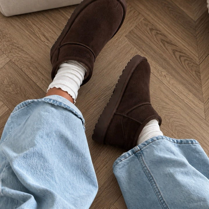 Léonie | Bottines fourrées marron