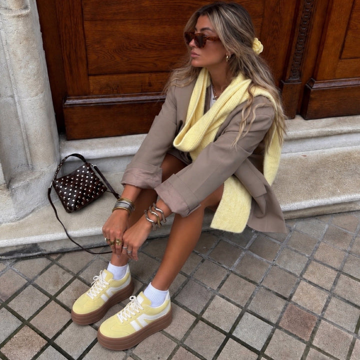 Sabrina | Baskets jaunes à plateforme