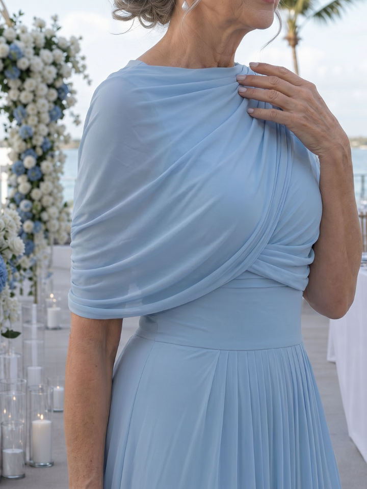 Romane — Robe longue drapée à une épaule
