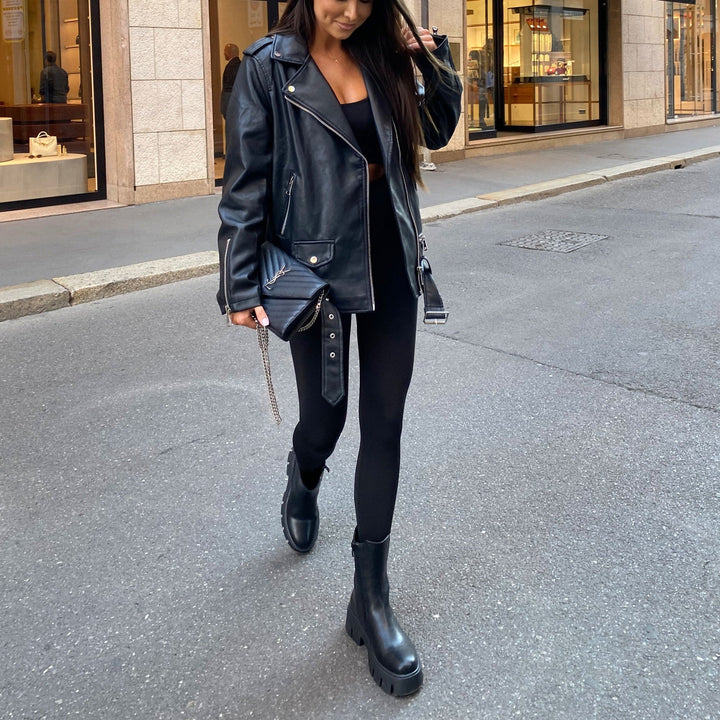 Lucie | Bottines noires à semelle épaisse