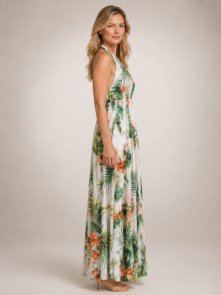 Rosemonde — Robe longue bohème à col licou
