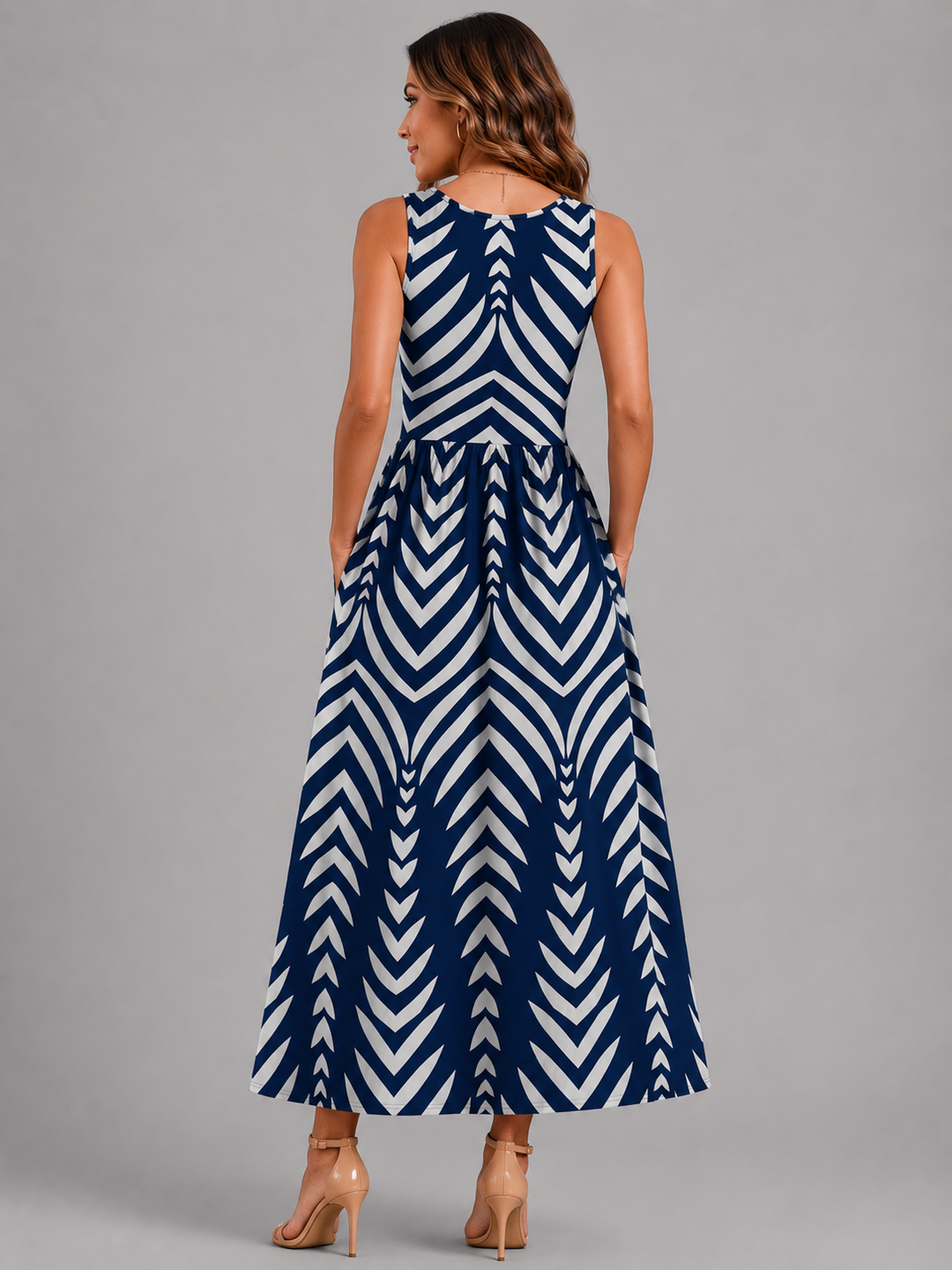 Ambre — Robe midi bohème à col licou