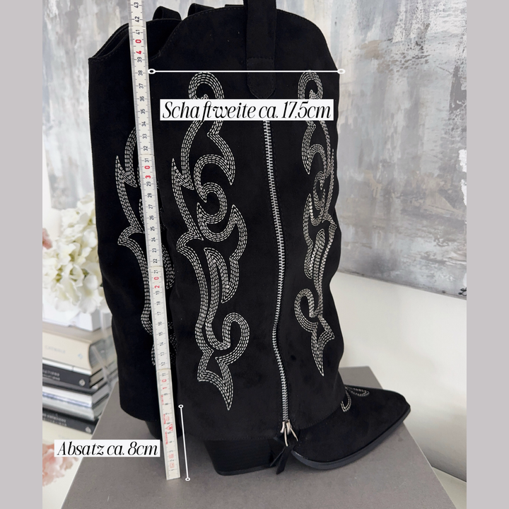 Honorine | Bottes western brodées noires