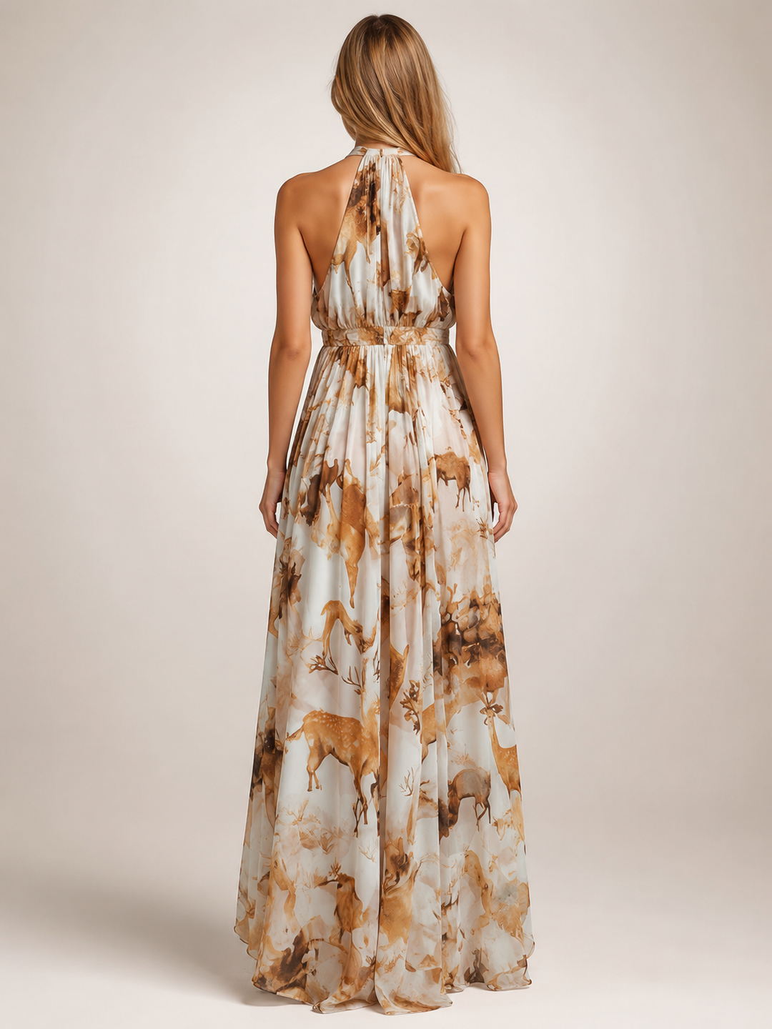 Rosemonde — Robe longue bohème à col licou