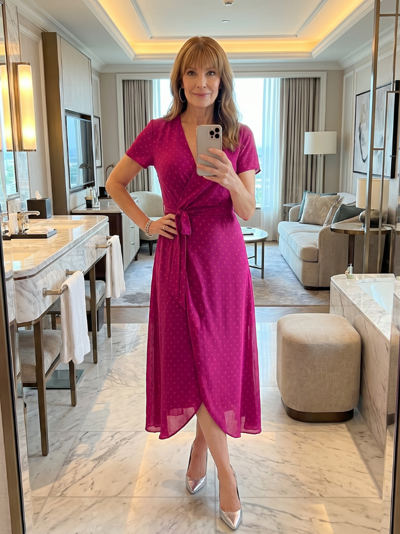 Gwenaëlle — Robe midi portefeuille fleurie