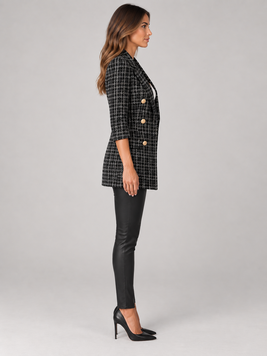 Ysée | Blazer croisé à carreaux