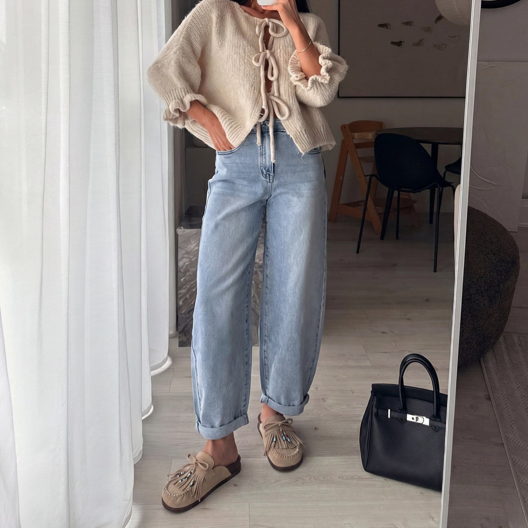Nolwenn | Mocassins beiges à franges perlées