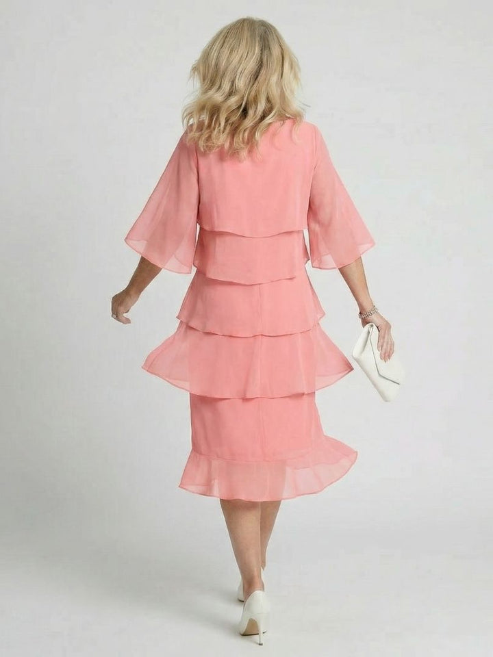 Clara — Robe à volants étagés et manches papillon