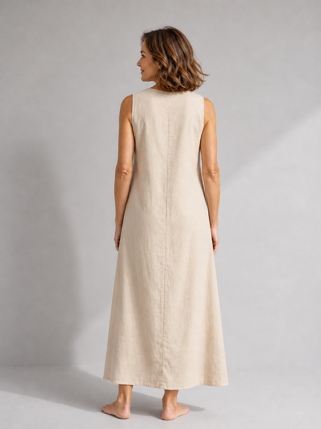 Rosine — Robe longue à fleur peinte