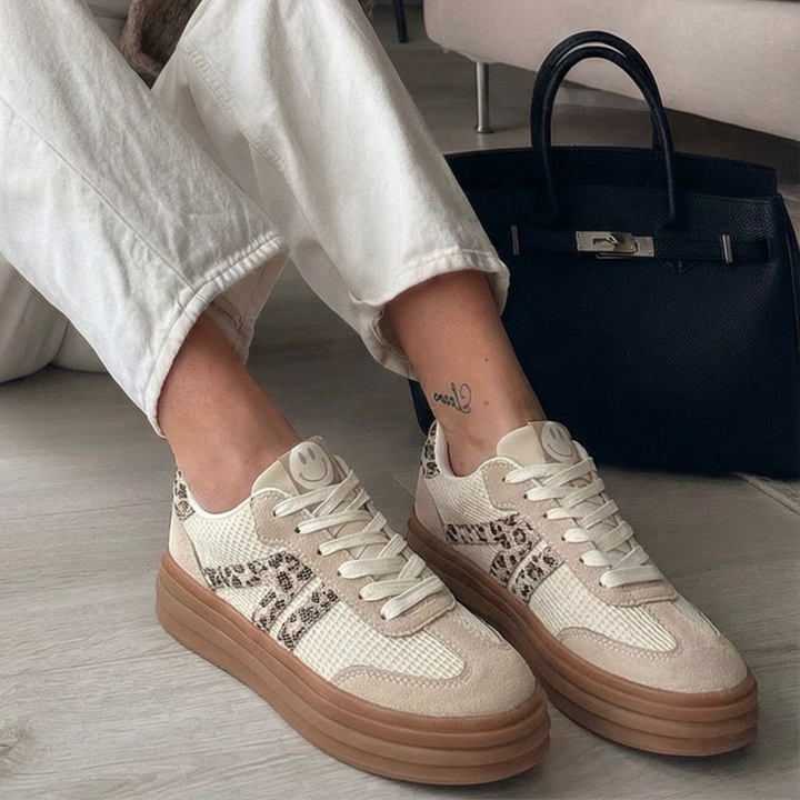 Camélia | Baskets beiges tachetées