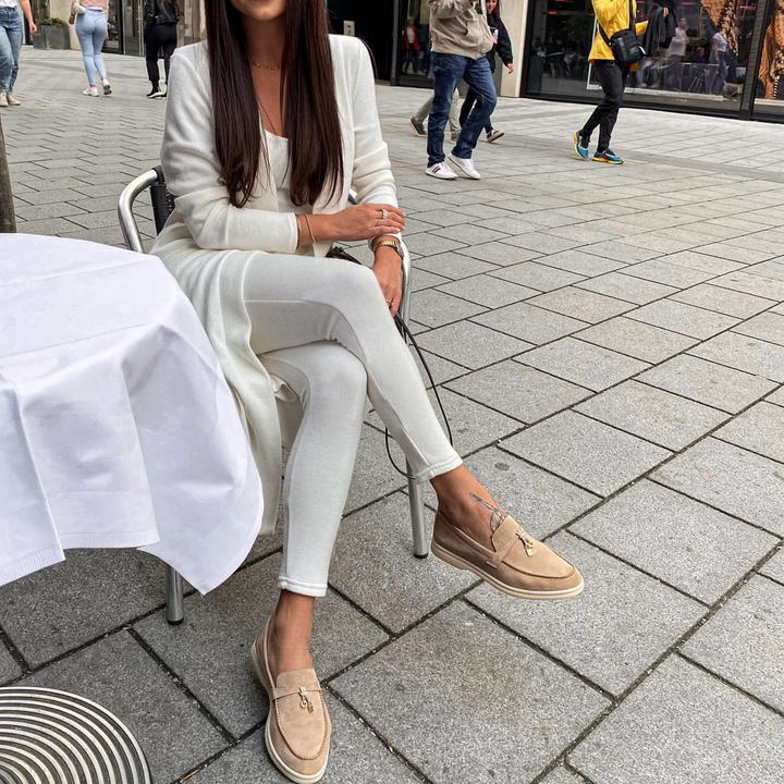 Gaëtane | Mocassins taupe élégants